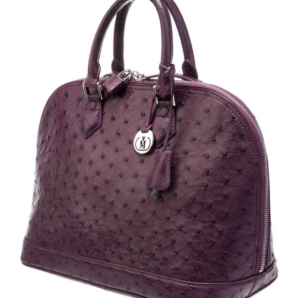Via La Moda genuine ostrich purple violet handbag - Picture 3 of 11
